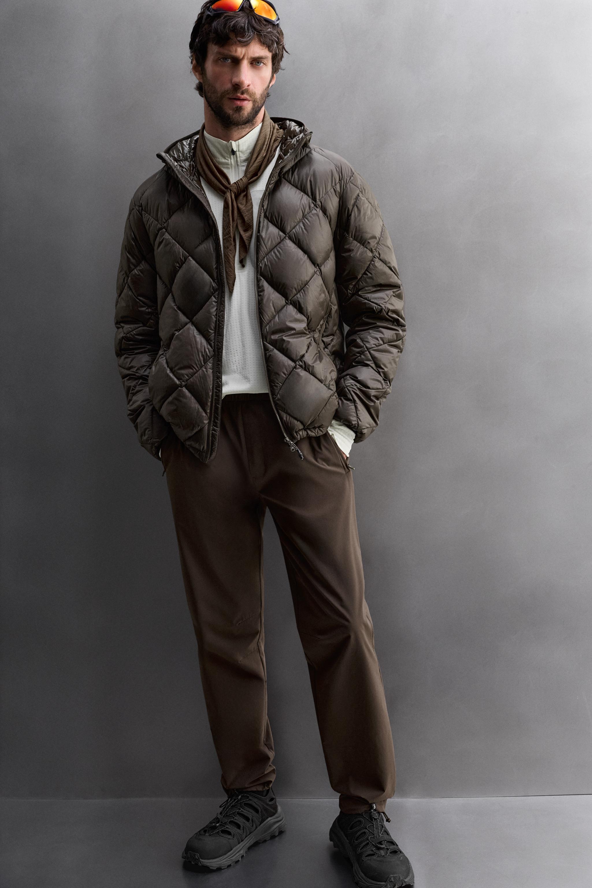 100% FEATHER PUFFER JACKET WITH HOODIE